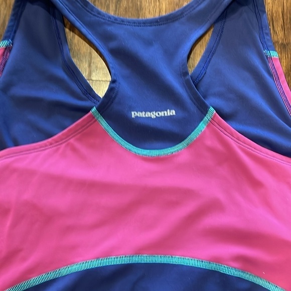 Patagonia athletic tennis dress blue pink racerback Sz XL - Picture 11 of 16